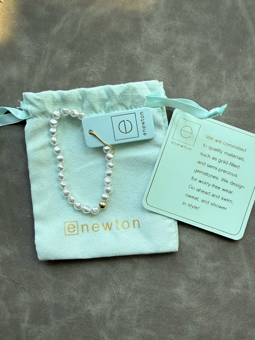 ENewton White Pearl bracelet with Gold Accent